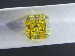 Natural Fancy Vivid Yellow Radiant Cut Diamond  1.02 Carat