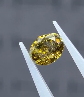 Natural Fancy Yellow Oval Brilliant Diamond 0.80 Carat