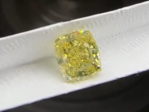 Natural Fancy Intense Yellow Cushion Cut Diamond  2.71 Carat