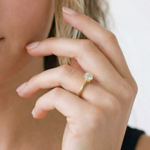 Butterfly And Bee Vine Twist Lab Engagement Ring
