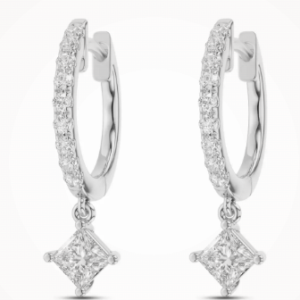 Princess Drop Lab Diamond Hoop Earrings (.50 ct. tw.)