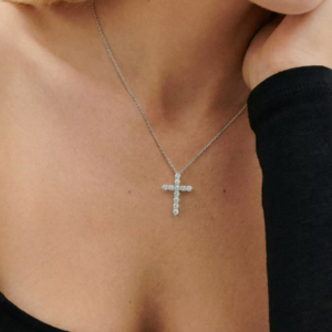 Cross Lab Diamond Silver Necklace (1.00 ct. tw.)