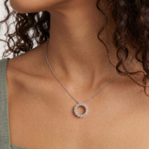 Circle Lab Diamond Silver Necklace (1.00 ct. tw.)